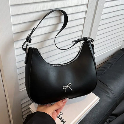 Bow-Detail Crossbody Bag – Women's Minimalist Shoulder Purse