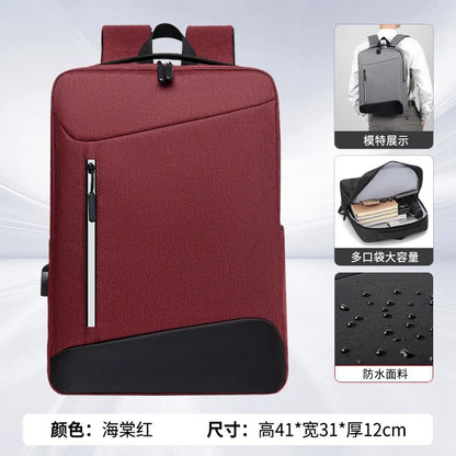 Business Men S Backpack Simple Travel Women Commuting Light Schoolbag Waterproof Computer Storage