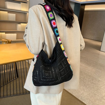 Crochet Floral Crossbody Bag – Hollow-Out Shoulder Bag