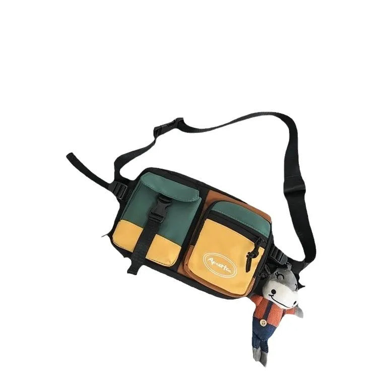 Men S Shoulder Bag Cross Body Casual Hip Hop Trend Chest Personality Canvas Sports Waist
