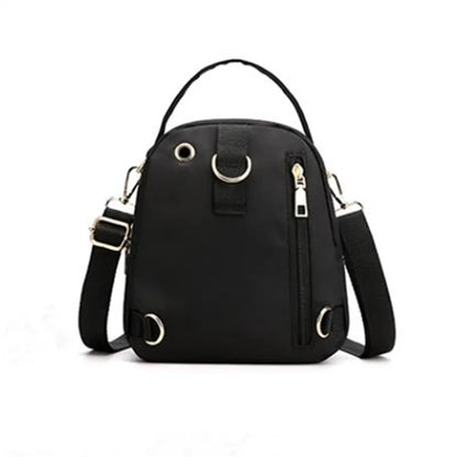 Mini Crossbody Backpack for Women – Printed Oxford Shoulder Bag
