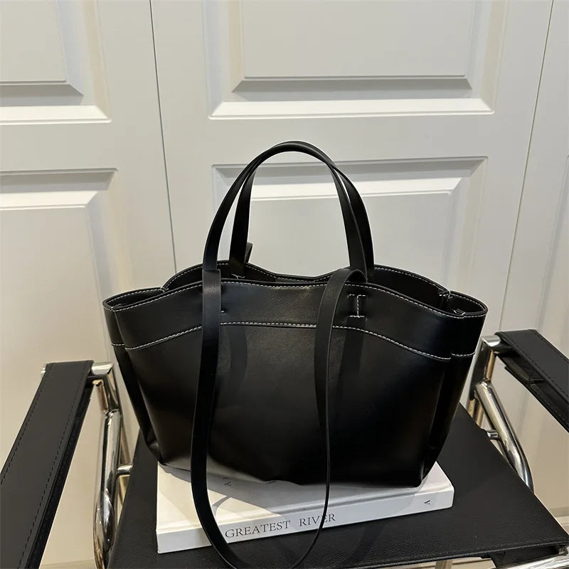 Large Leather Tote Bag – 2-in-1 Shoulder Bag & Top Handle Purse