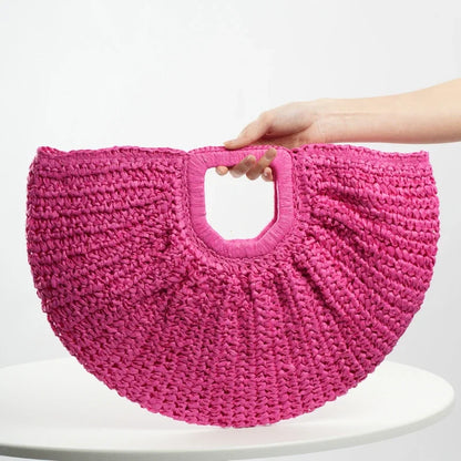 Travel Big Basket Summer Straw Woven Handbag Ladies Large Capacity Beach Bag Handmade Handbags Purse