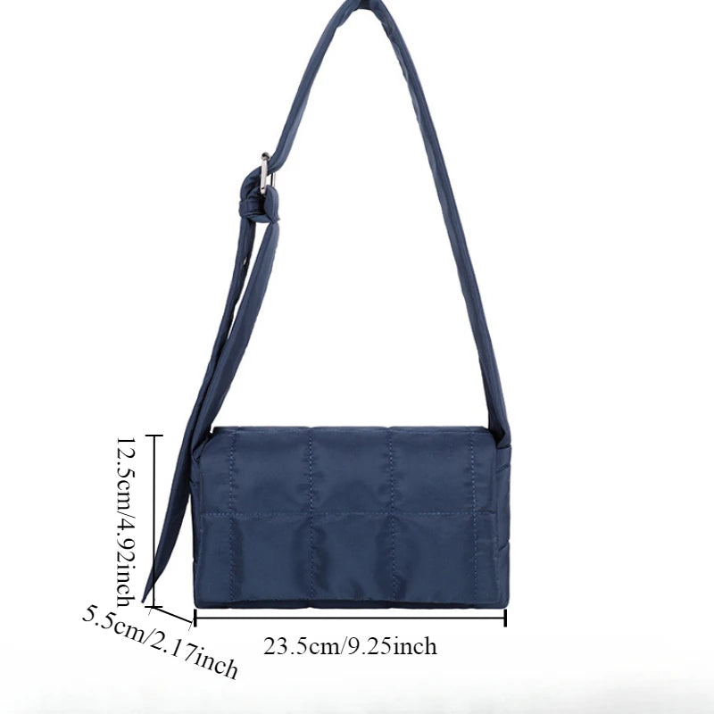 Quilted Cotton Shoulder Bag for Women – Casual Mini Crossbody