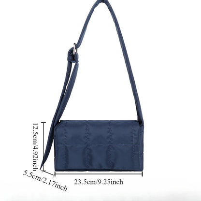 Quilted Cotton Shoulder Bag for Women – Casual Mini Crossbody