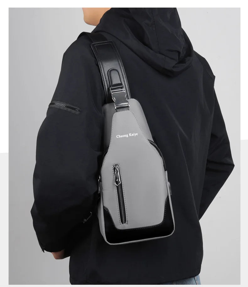 Chest Crossbody Bag Waterproof Men S Single-Shoulder Buckle Backpack Large-Capacity Multi-Functional