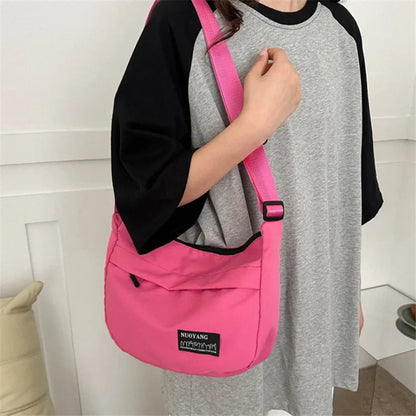 Nylon Messenger Bag – Women's Crossbody Shoulder Bag with Adjustable Strap