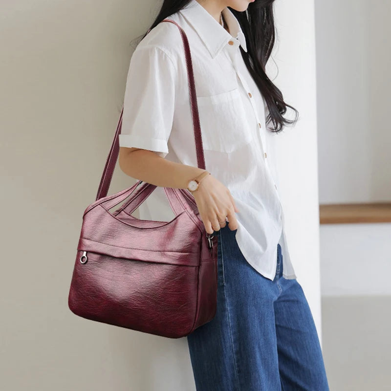 Leather Crossbody Bag – Women's Vintage Shoulder Bag