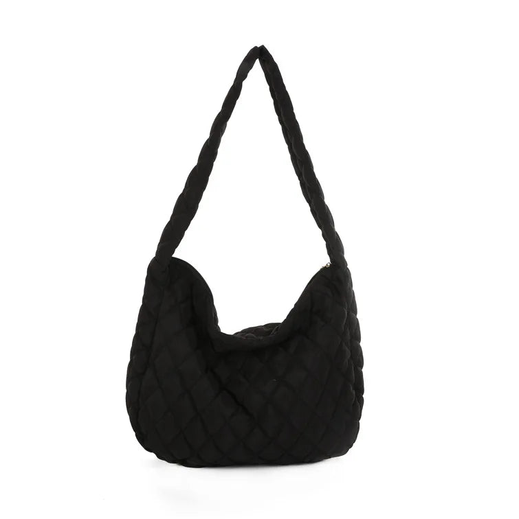 Quilted Hobo Bag – Slouchy Diamond Stitch Shoulder & Crossbody