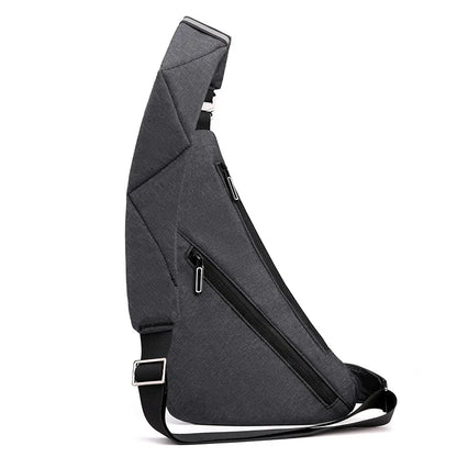 Men S Large-Capacity Single-Shoulder Chest Bag Casual Commuting Small Backpack Reflective Waterproof