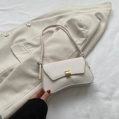 Stylish Versatile Shoulder Underarm Bag Simple Metal Buckle Handbag Messengerbag