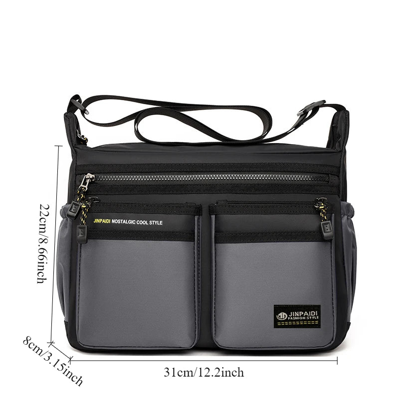 Men S Large Capacity Portable Multifunctional Shoulder Bag Casual Fashionable Simple Waterproof