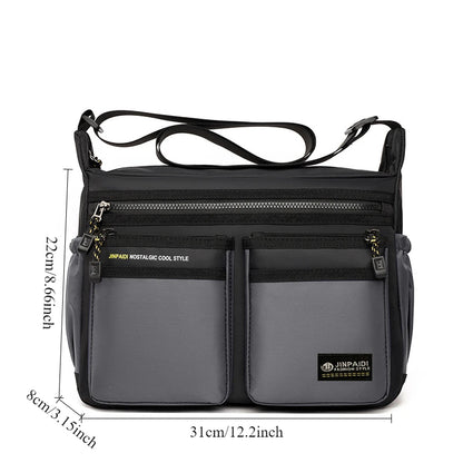 Men S Large Capacity Portable Multifunctional Shoulder Bag Casual Fashionable Simple Waterproof