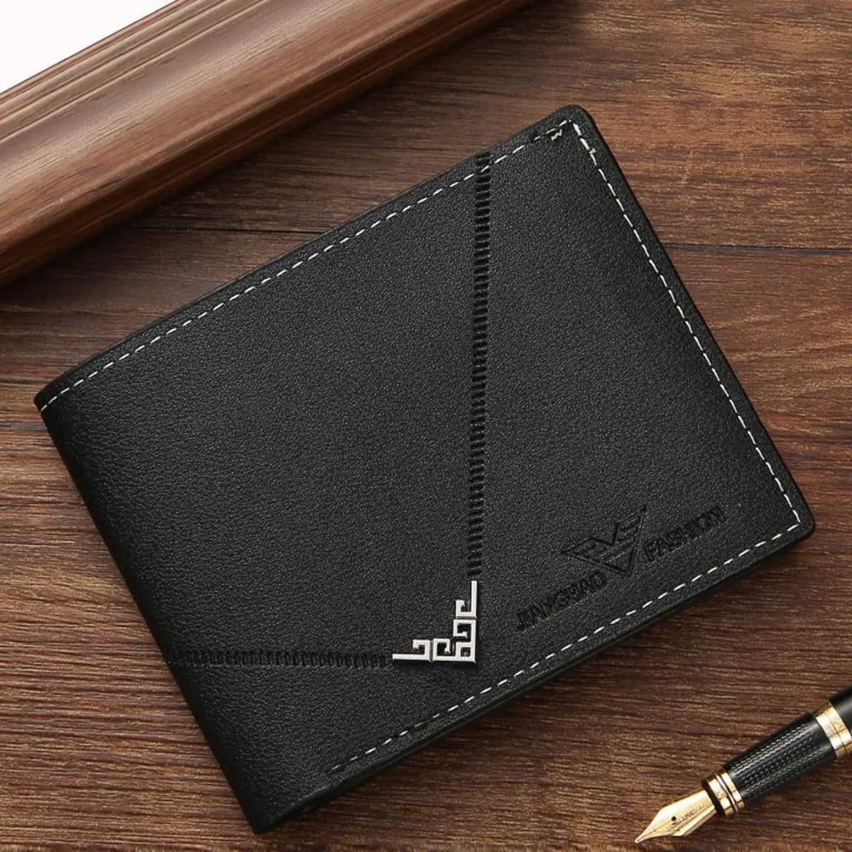 Lightweight Business Men S Card Bag Wallet Wear-Resistant Pu Leather Men S Short Wallet Multiple