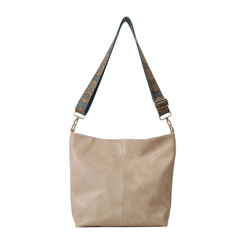 Bohemian Crossbody Shoulder Bag for Women – Large Capacity with Wide Strap