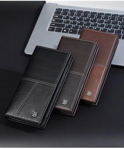 Light Thin Spliced Large-Capacity Wallet Men S Long Retro Business Multi-Slot Soft Wallet - Soft