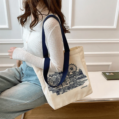 Canvas Tote Bag – Large Literary Shakespeare Shoulder Bag