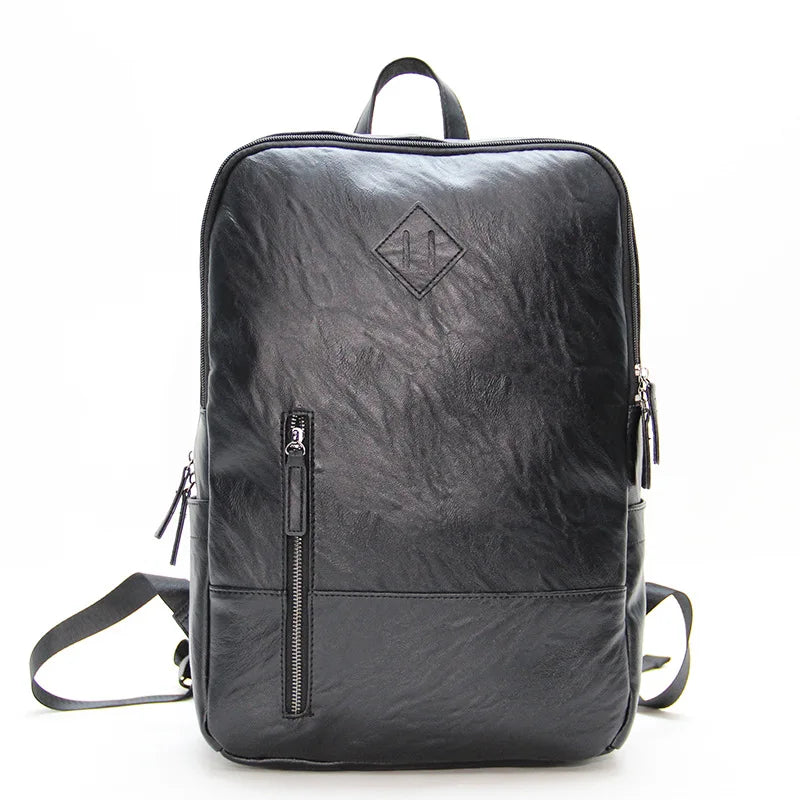 Pu Leather Large-Capacity 14-Inch Computer Backpack