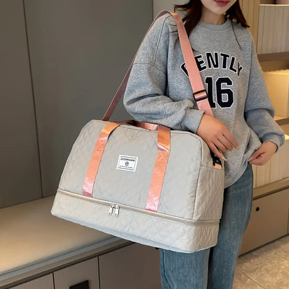 Luxury Duffel Bag Large Capacity Handbag Shoulder Crossbody Tote Bag Dry Wet Separation Dual Side