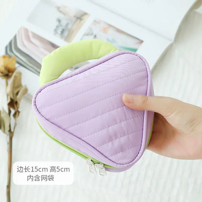 Vertical Stripe Color-Blocking Cosmetic Bag Large-Capacity Waterproof Polyester Storage Bag