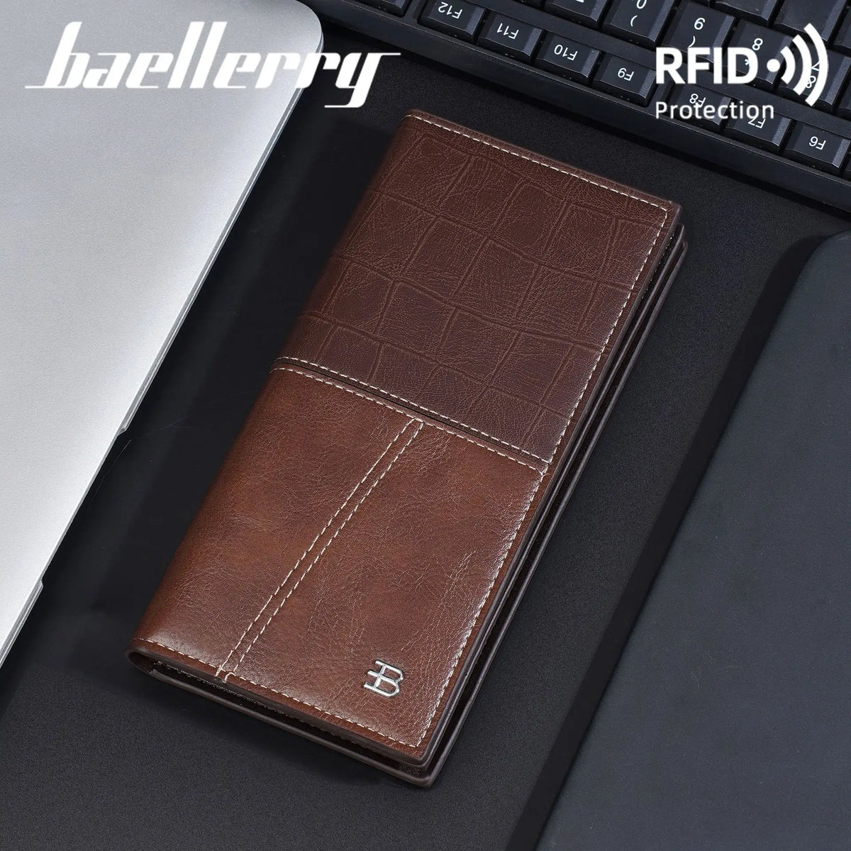Light Thin Spliced Large-Capacity Wallet Men S Long Retro Business Multi-Slot Soft Wallet - Soft