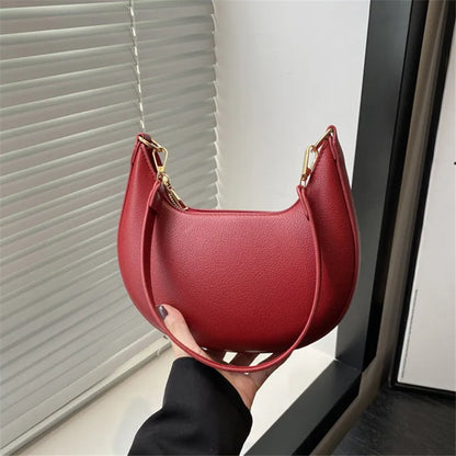 Women's Crescent Crossbody Bag – Luxury Leather Shoulder Bag