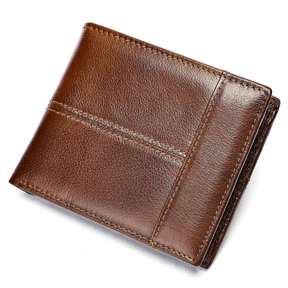 Rfid Card Holder Men S Genuine Leather Short Wallet