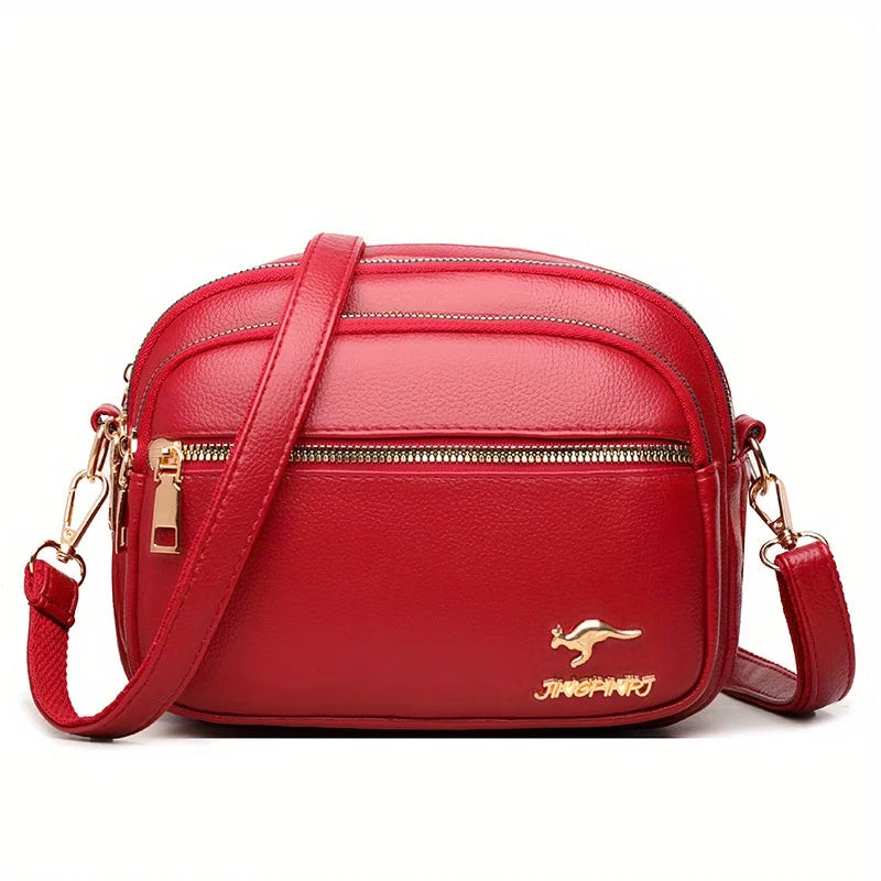 Crossbody Bag Women Multi-Layered Zipper Shoulder Bag