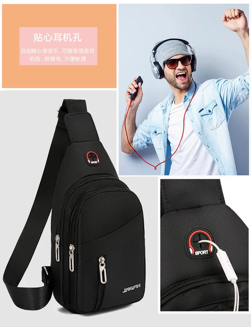 Waterproof Chest Bag Men S Oxford Cloth Shoulder Back Backpack Wear Large Capacity Mobile Phone