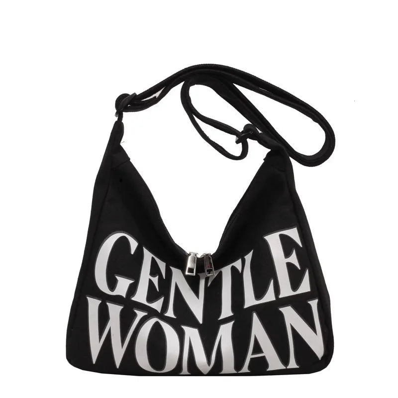 Gentle Woman Canvas Shoulder Bag – Large Crossbody Tote
