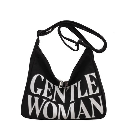 Gentle Woman Canvas Shoulder Bag – Large Crossbody Tote