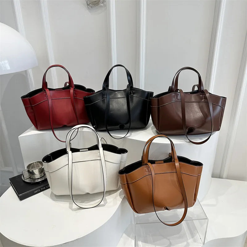 Soft Leather Tote Bag – Women's Large Shoulder Handbag