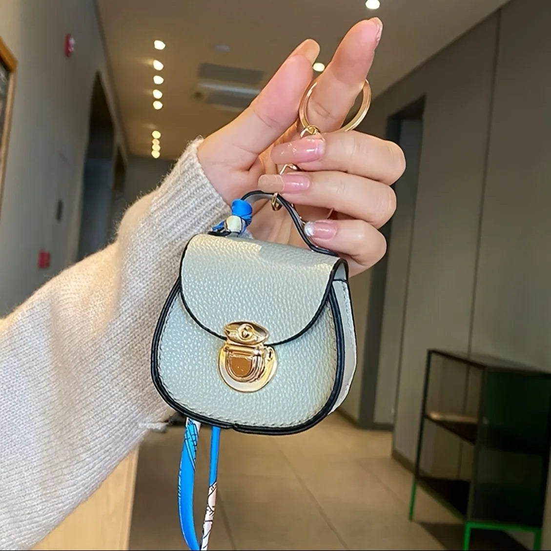Mini Saddle Bag Keychain – Cute Faux Leather Bag Charm