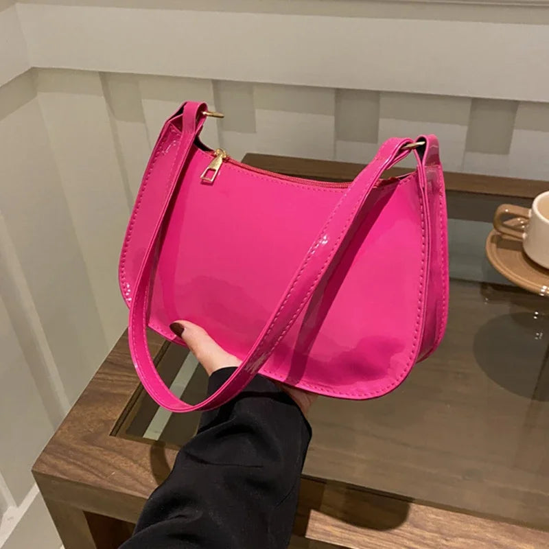 Retro Leather Underarm Bag Women S Handbags Casual Shoulder Purses