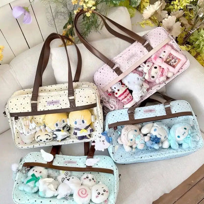 Lace Ita Bag Large Capacity – Transparent Pocket Shoulder Bag for Badge Display