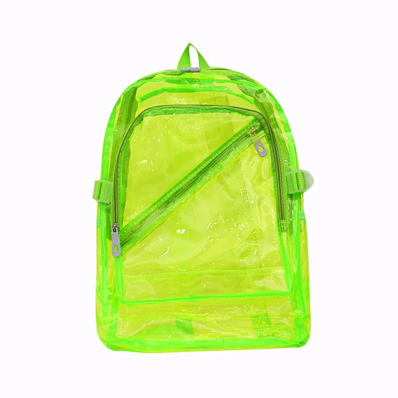 Pvc Transparent Backpack Large Capacity See Through Jelly Backpack Adjustable Shoulder Straps
