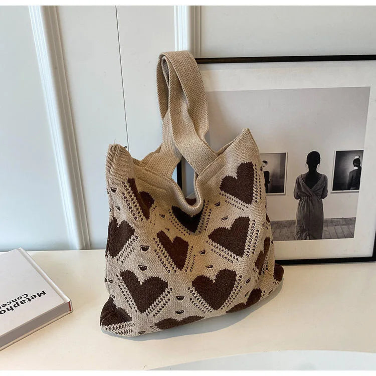 Summer Beach Tote Shoulder Bag Straw Weav Handbag Large Capacity Vacation Weaving Hollow Bags Women