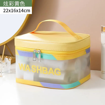 Waterproof Makeup Bag Portable Large Capacity Transparent Colorful Toiletries Travel Cosmetics