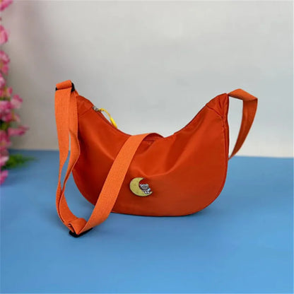 Nylon Single Shoulder Bag Solid Color Crossbody Women Teen Girls College Office