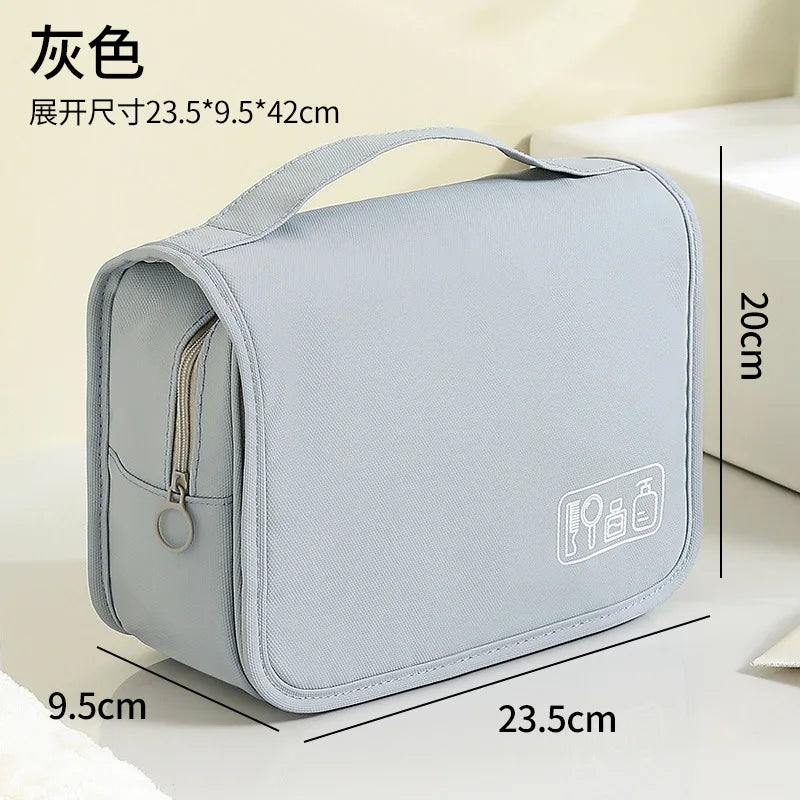 Hook Flip Cover Wash Bag Travel Waterproof Storage Makeup Large Capacity Ladies - Waterproof