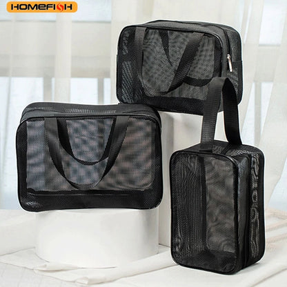 Homefish Portable Multifunctional Mesh Toiletry Organizer Bag