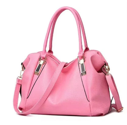 Homefish Casual Women Shoulder Bag Solid Color Soft Large Capacity Crossbody Handbag - Soft