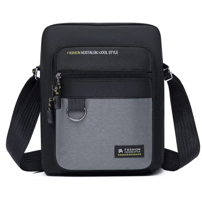 Casual Men S Crossbody Bag Collision Color Multi-Layer Waterproof Oxford Cloth Cashier Large