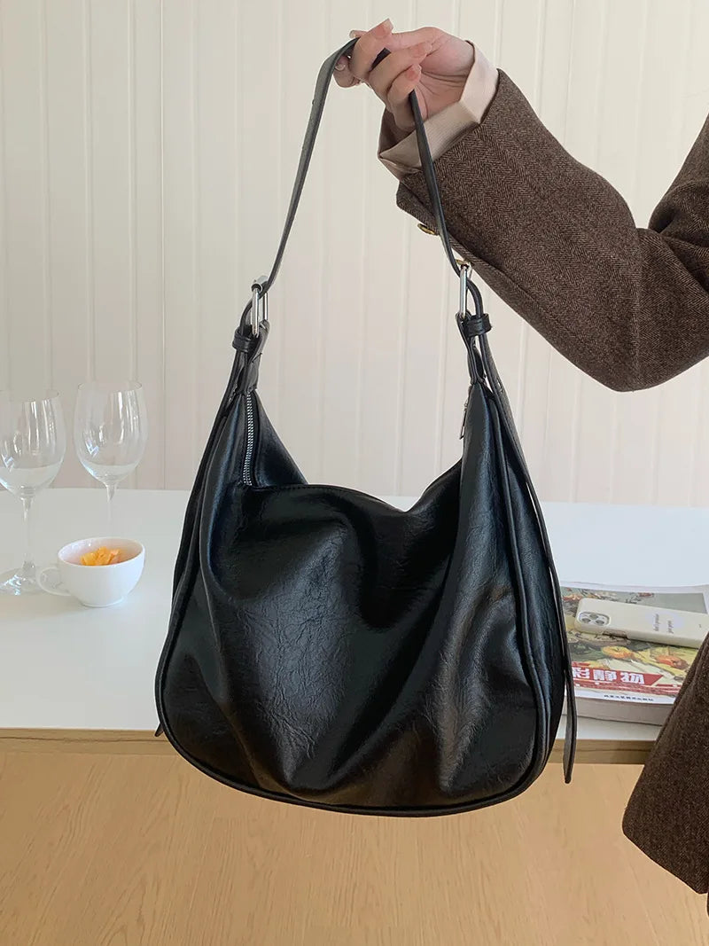 Women Retro Leisure Commuting Student Class Large Capacity Shoulder Bag Tote