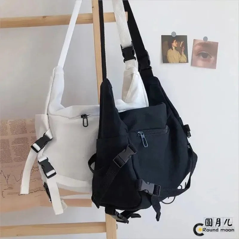 Harajuku Canvas Messenger Bag – Unisex Crossbody Shoulder Bag