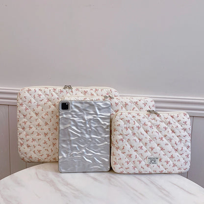 1 Pc Chic Flower Print Quilted Laptop Bag 11 Inch 14 Inch 15 Inch Computer Bag Protection Case