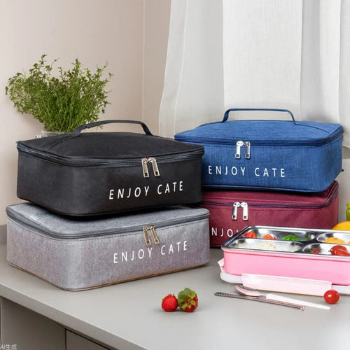 Cartoon Cute Lunch Box Bag Aluminum Foil Thickened Hand Carry Bento Student Canvas Insulated Rice