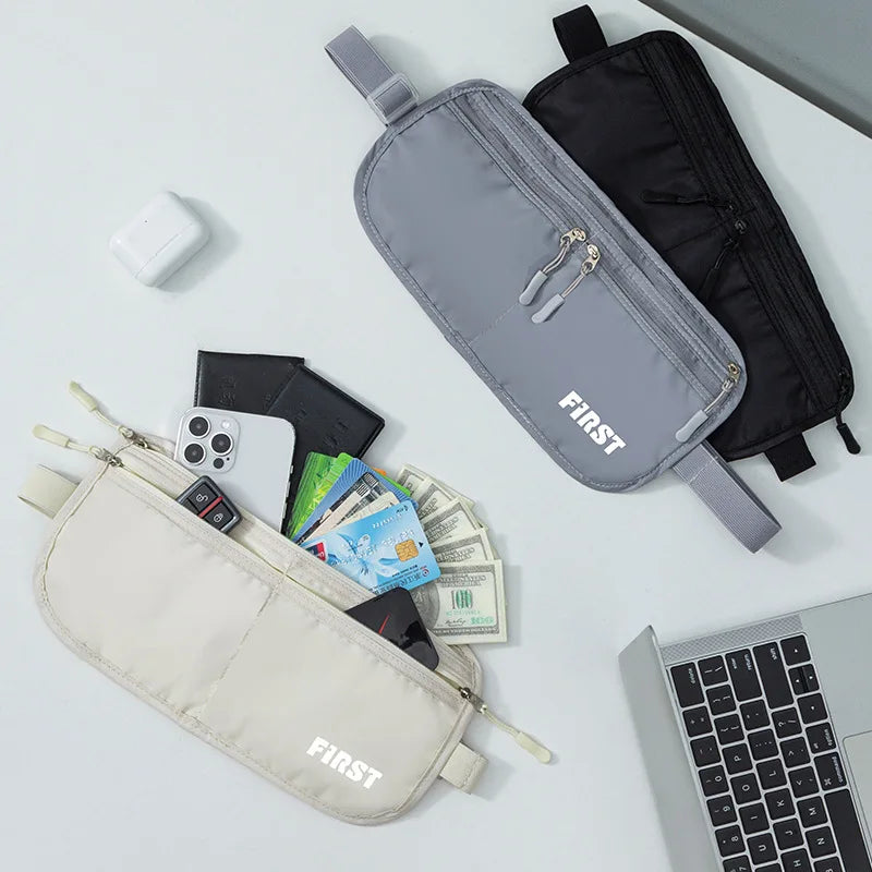 Multifunctional Folding Breathable Sports Casual Canvas Invisible Anti-Theft Close Riding Belt Bag