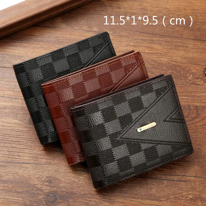 Men S Wallet Short Business Youth Horizontal Light Luxury Multi-Card Folding Large Capacity