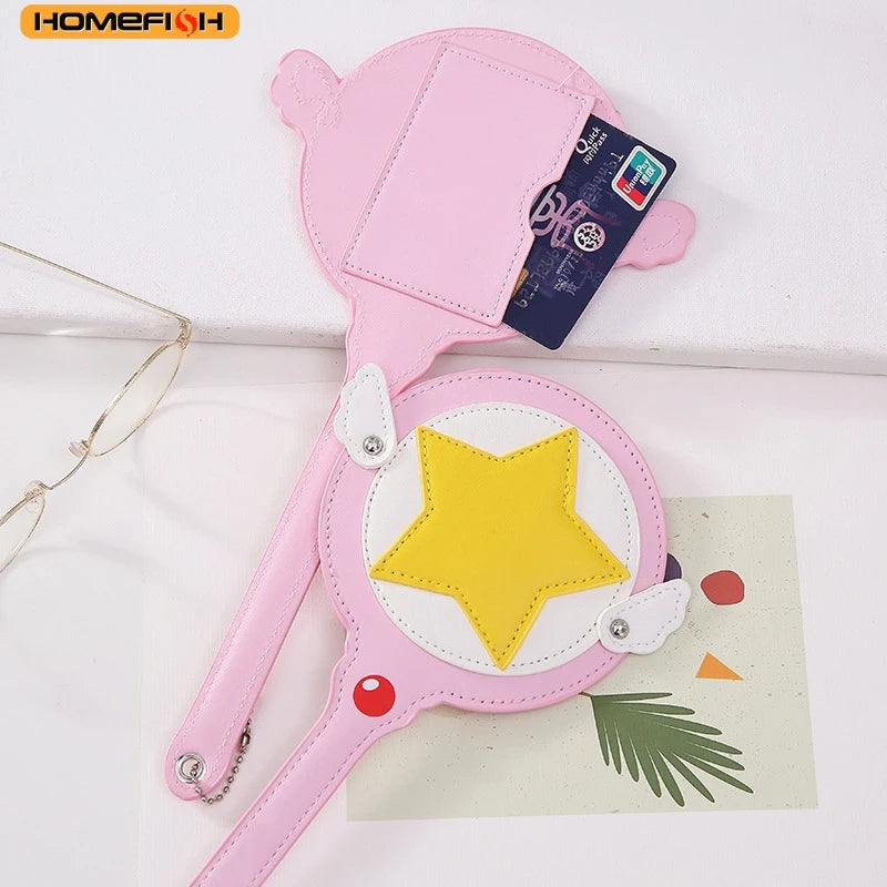 Homefish Bus Subway Card Cover Holder Bag Wings Anime Magic Wand